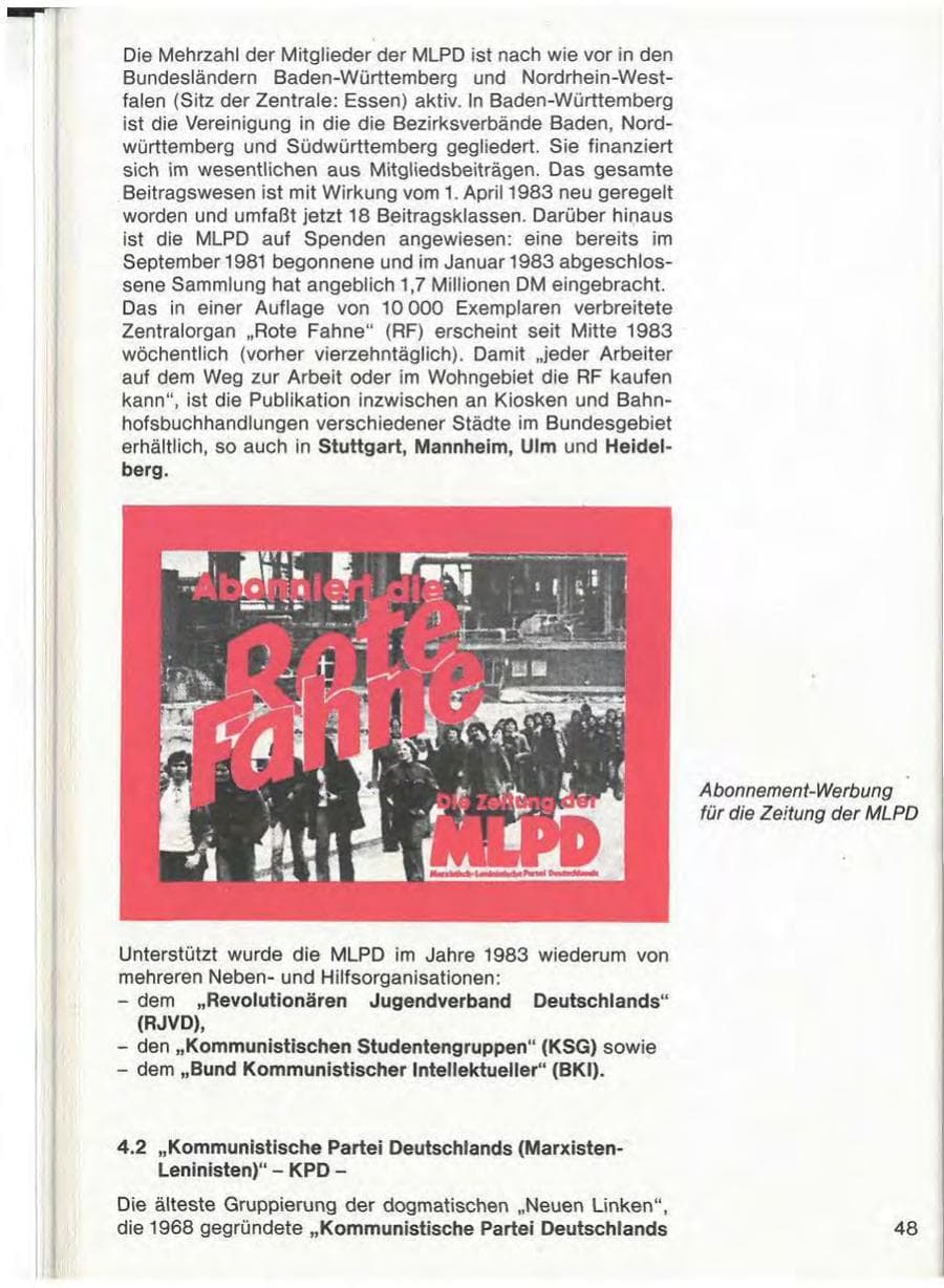 Seite 50 des Verfassungsschutzbericht 1983 Baden-Württemberg