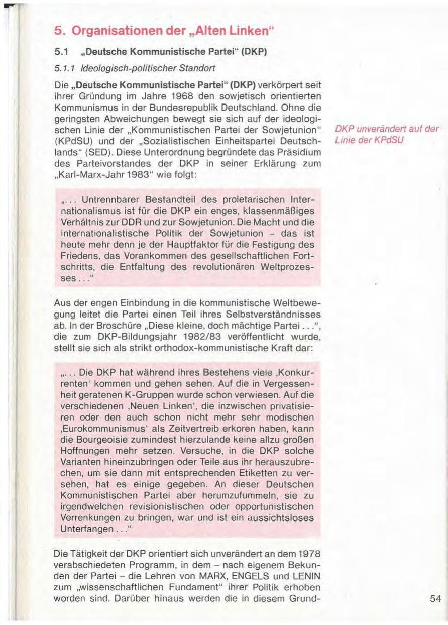 Seite 56 des Verfassungsschutzbericht 1983 Baden-Württemberg