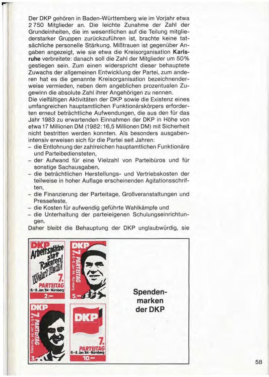 Seite 60 des Verfassungsschutzbericht 1983 Baden-Württemberg