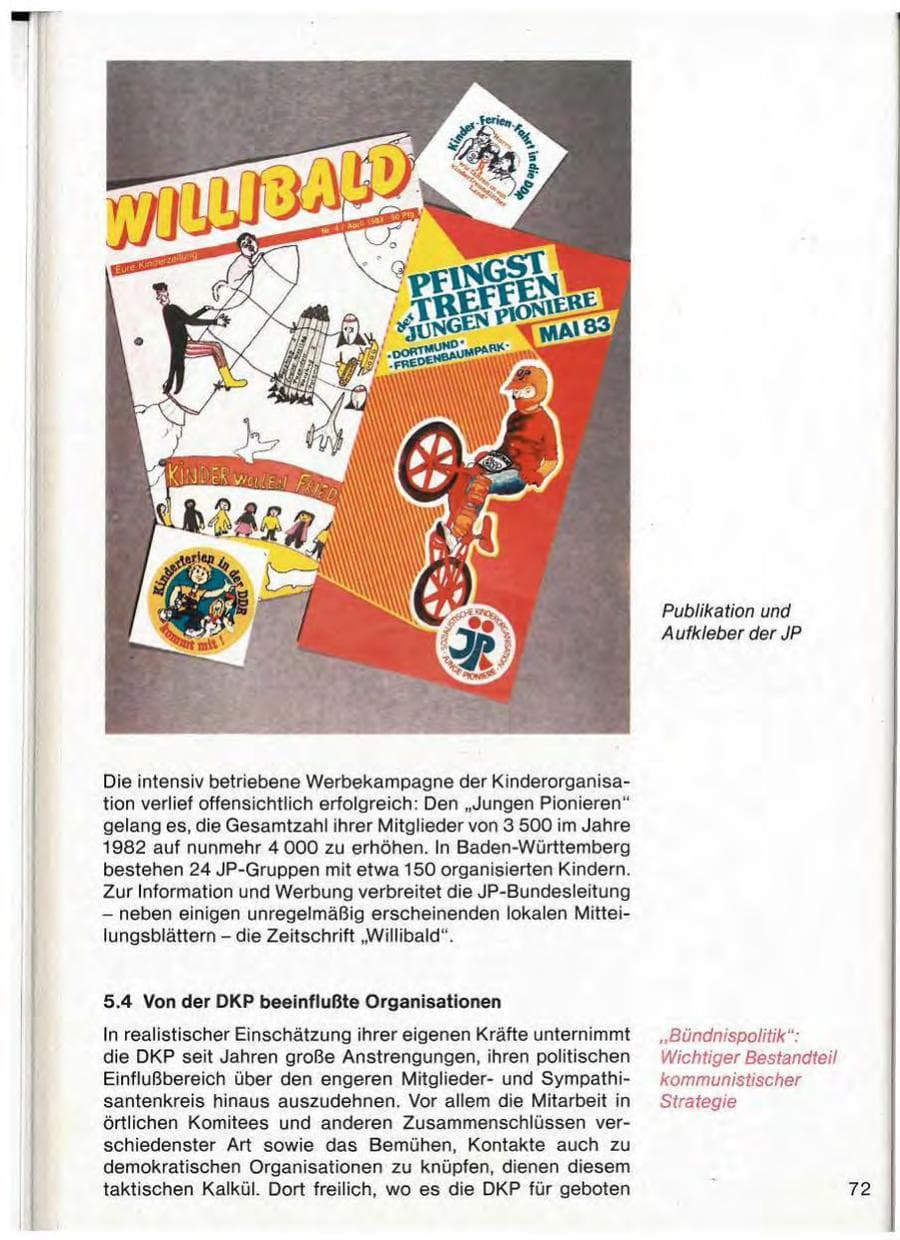 Seite 74 des Verfassungsschutzbericht 1983 Baden-Württemberg