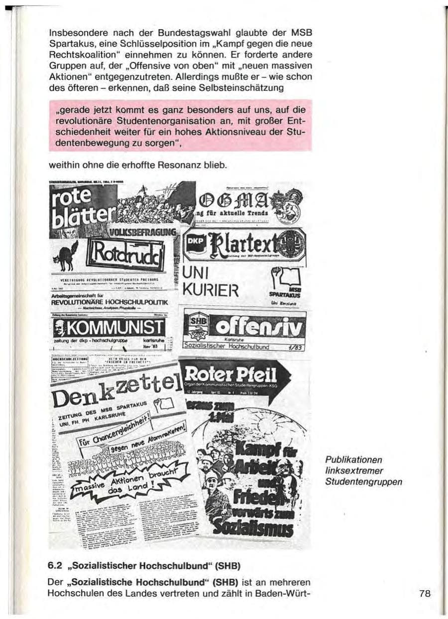 Seite 80 des Verfassungsschutzbericht 1983 Baden-Württemberg