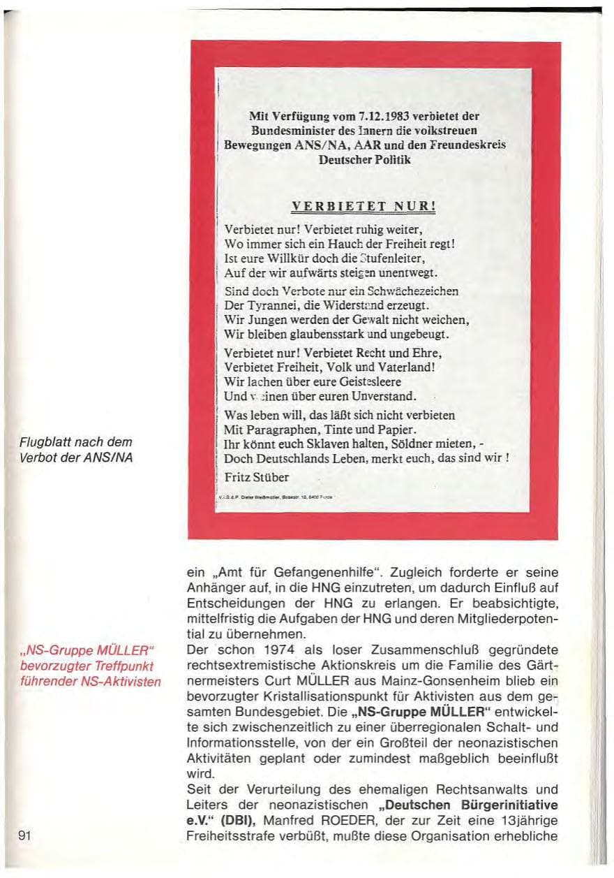 Seite 93 des Verfassungsschutzbericht 1983 Baden-Württemberg