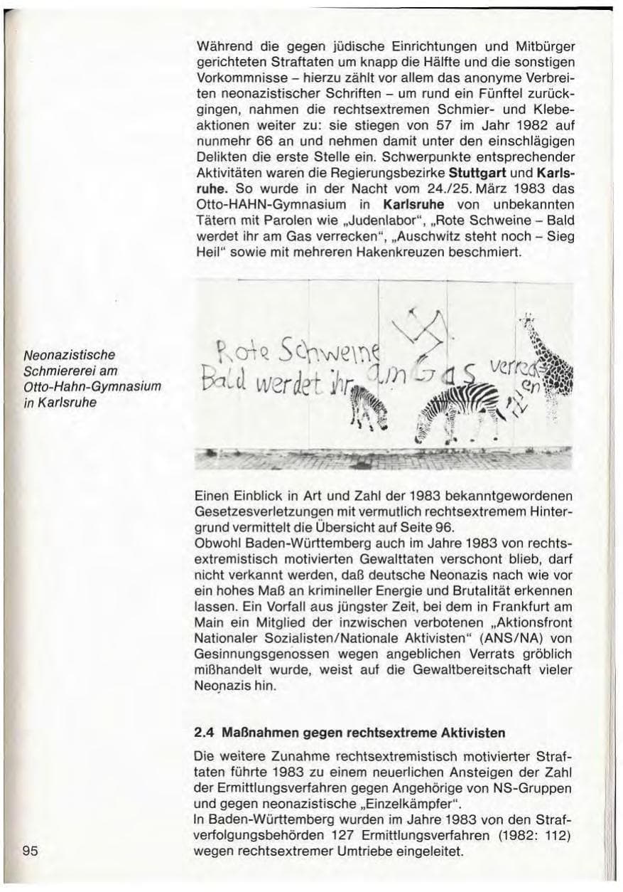 Seite 97 des Verfassungsschutzbericht 1983 Baden-Württemberg