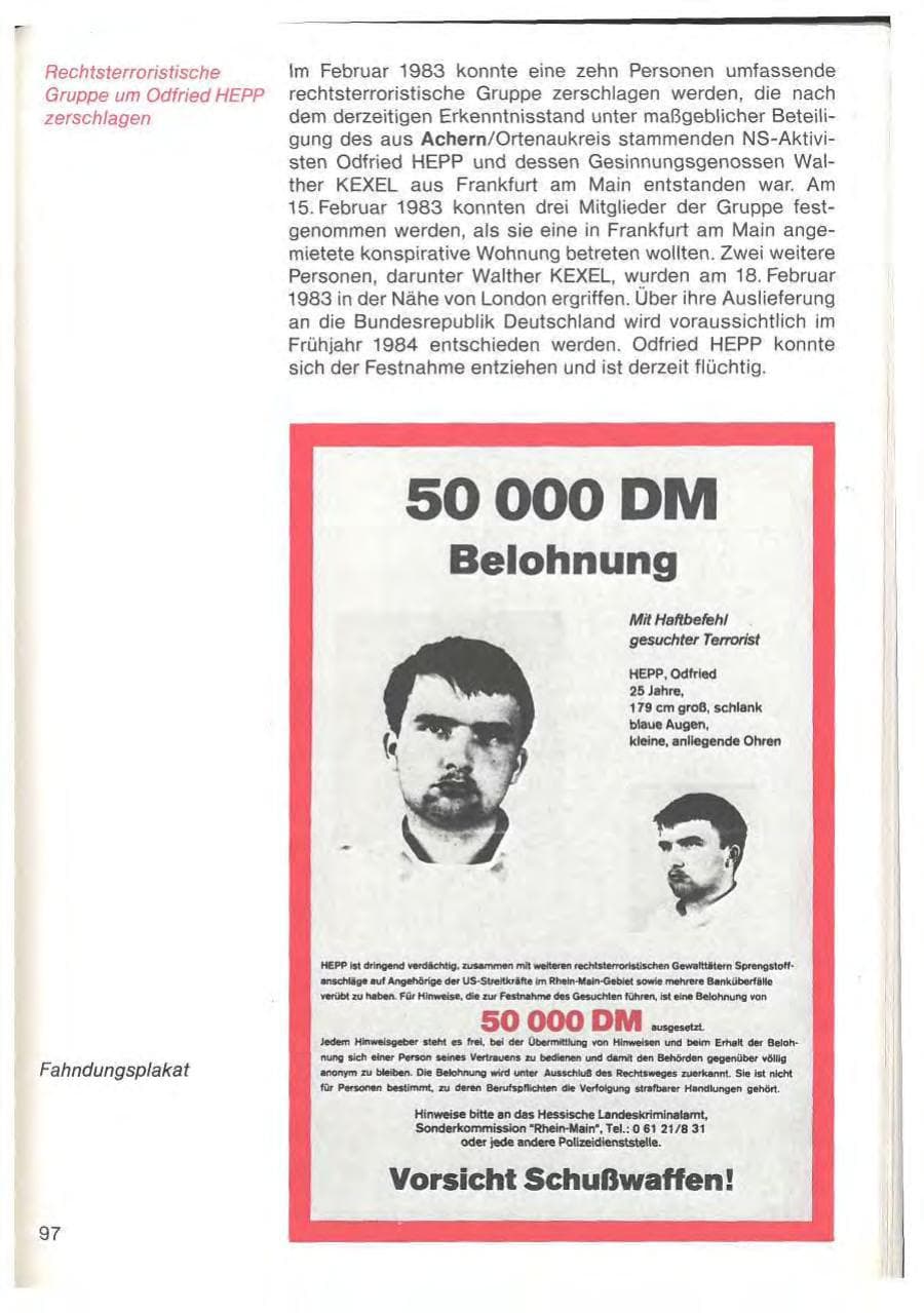 Seite 99 des Verfassungsschutzbericht 1983 Baden-Württemberg
