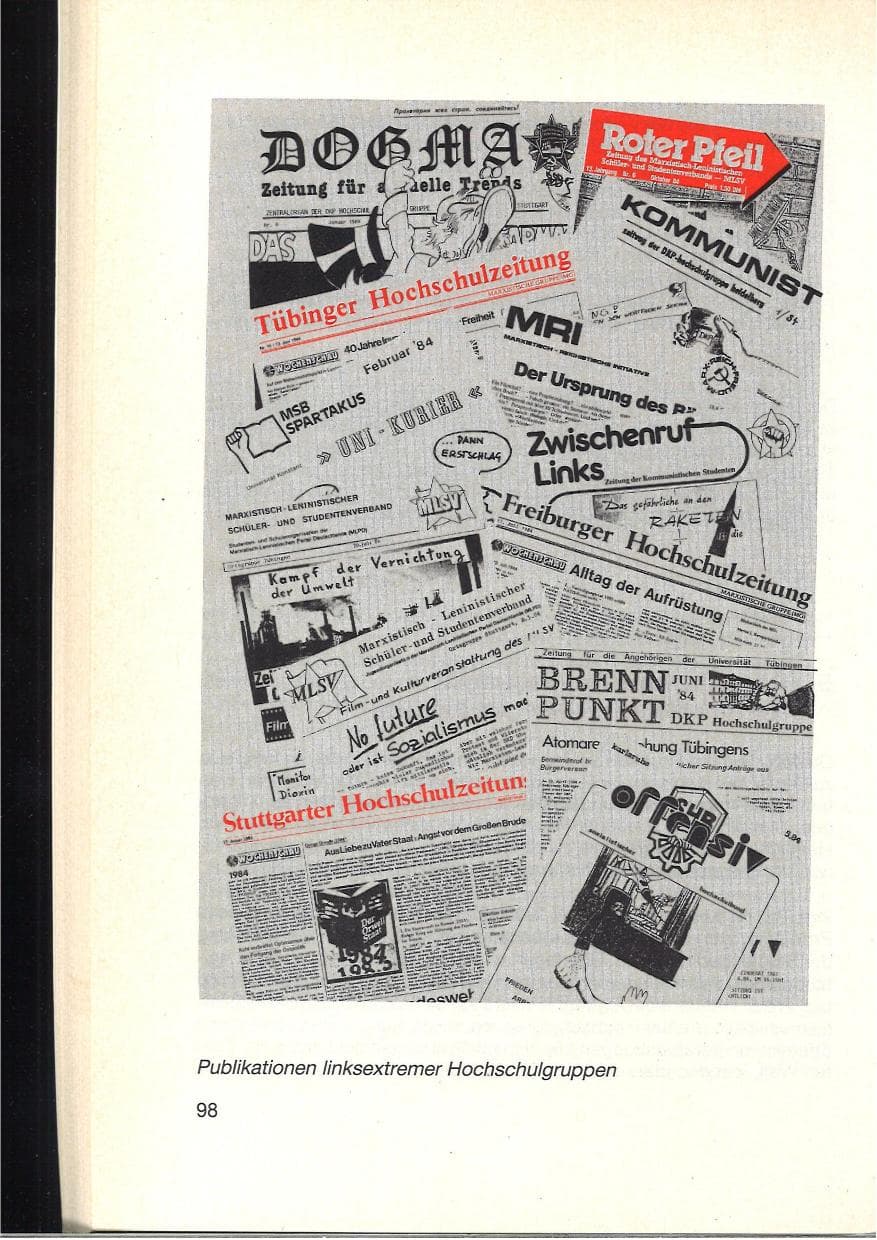 Seite 102 des Verfassungsschutzbericht 1984 Baden-Württemberg