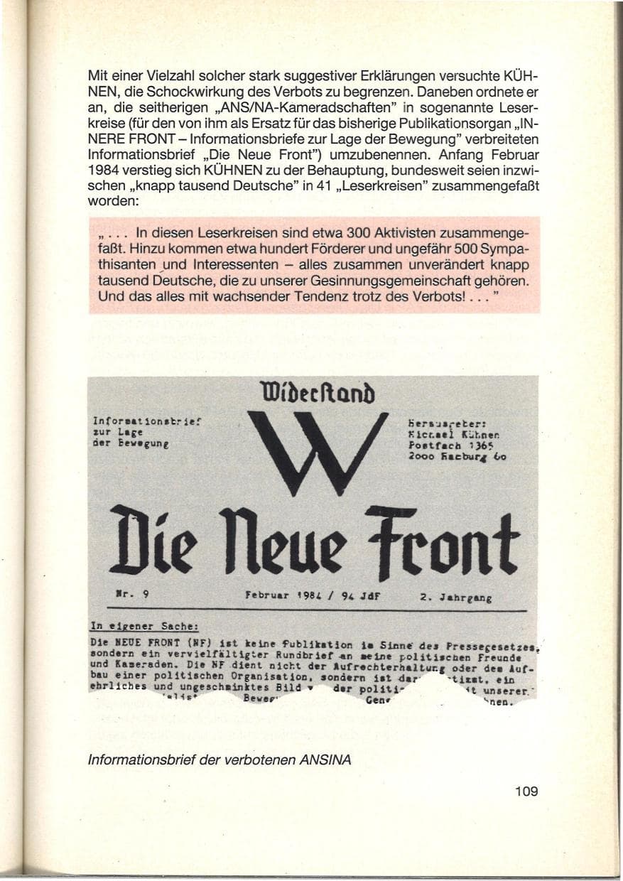 Seite 111 des Verfassungsschutzbericht 1984 Baden-Württemberg
