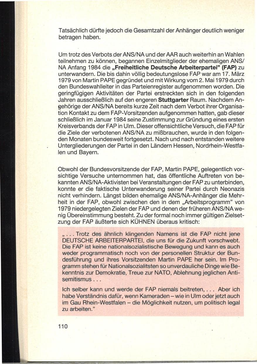 Seite 114 des Verfassungsschutzbericht 1984 Baden-Württemberg
