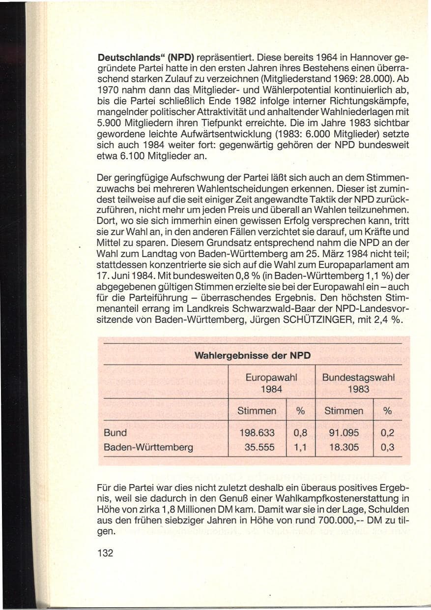 Seite 136 des Verfassungsschutzbericht 1984 Baden-Württemberg