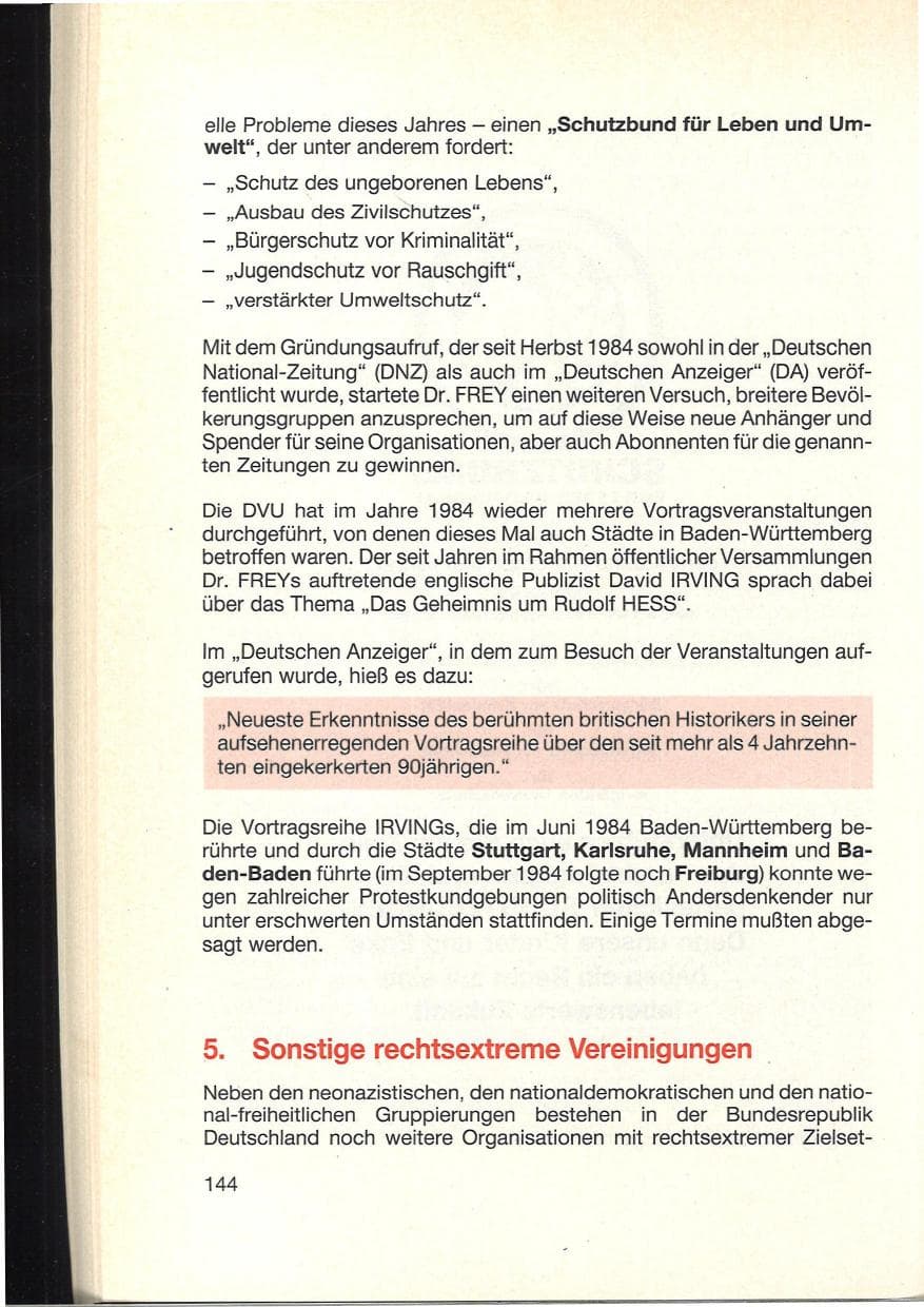 Seite 148 des Verfassungsschutzbericht 1984 Baden-Württemberg