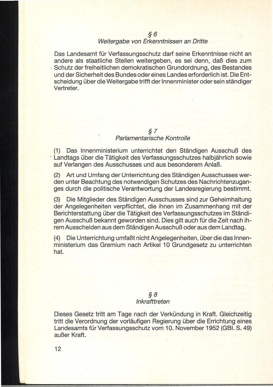 Seite 16 des Verfassungsschutzbericht 1984 Baden-Württemberg