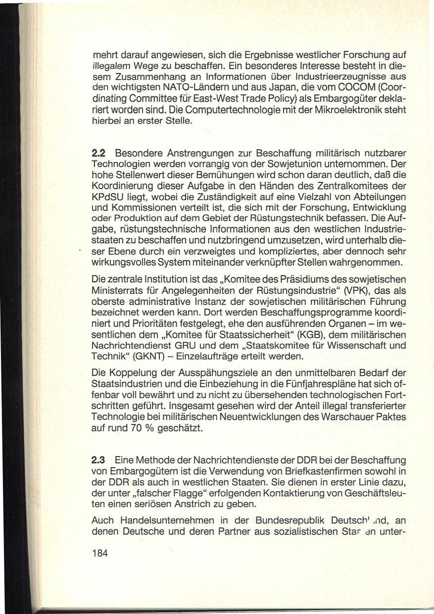 Seite 188 des Verfassungsschutzbericht 1984 Baden-Württemberg