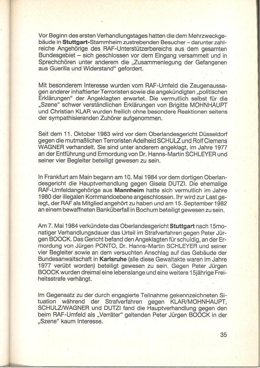 Seite 37 des Verfassungsschutzbericht 1984 Baden-Württemberg
