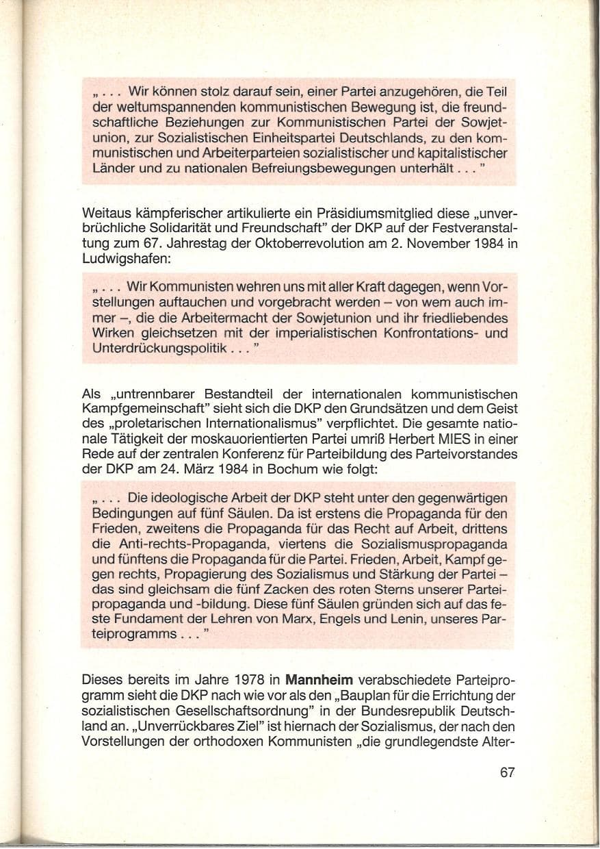 Seite 69 des Verfassungsschutzbericht 1984 Baden-Württemberg