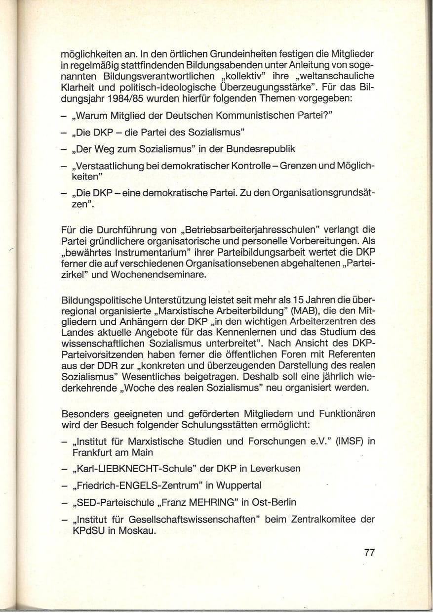 Seite 79 des Verfassungsschutzbericht 1984 Baden-Württemberg