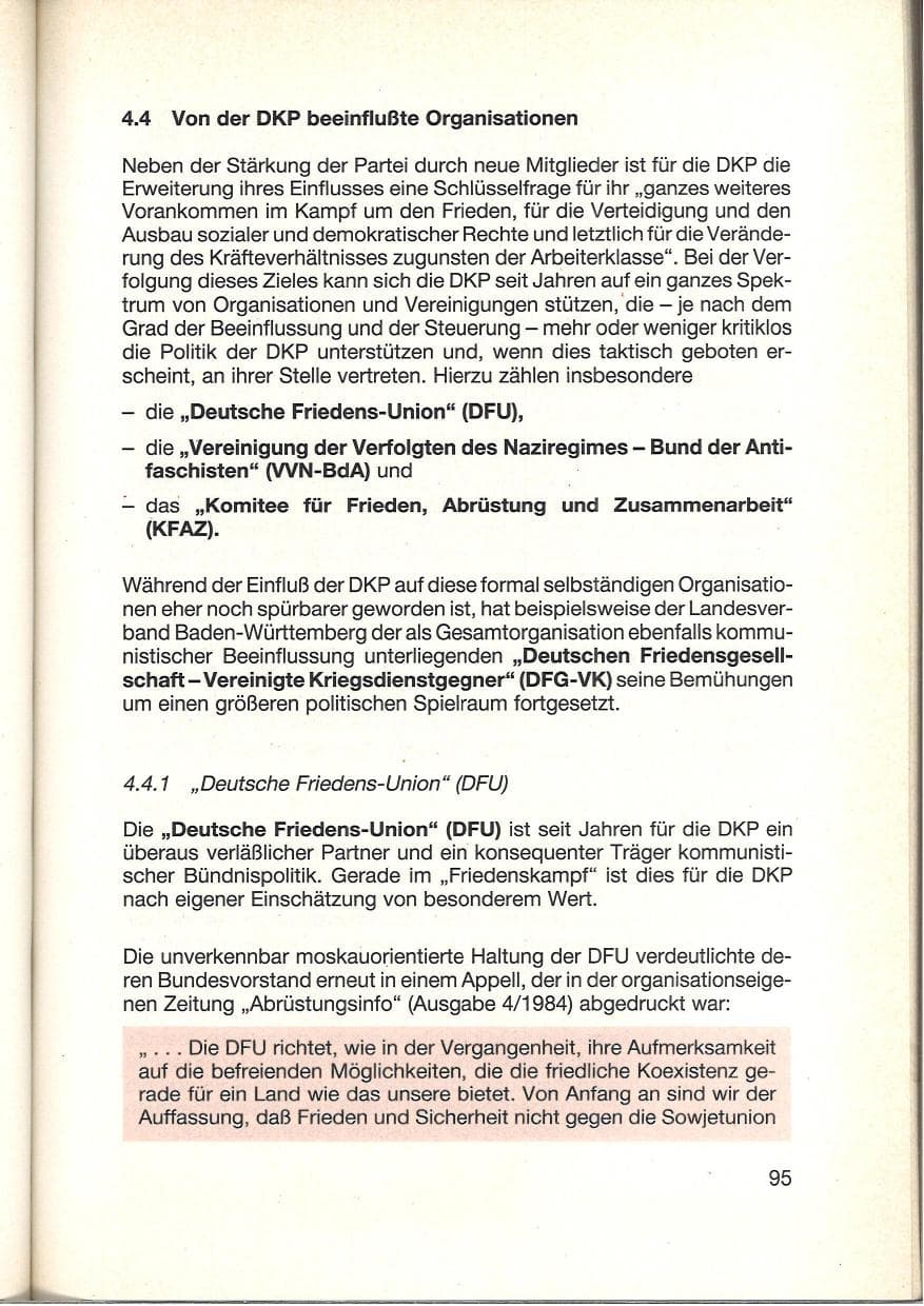 Seite 97 des Verfassungsschutzbericht 1984 Baden-Württemberg