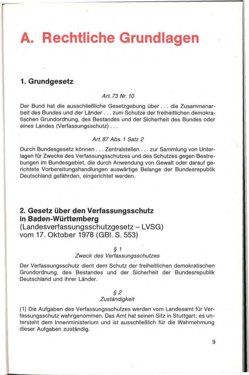 Seite 11 des Verfassungsschutzbericht 1985 Baden-Württemberg