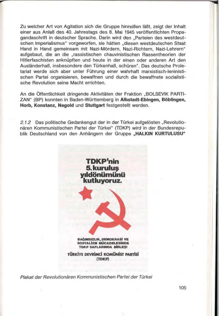 Seite 107 des Verfassungsschutzbericht 1985 Baden-Württemberg