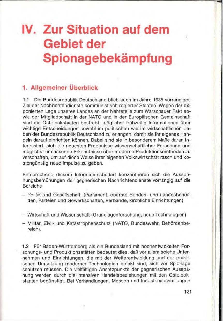 Seite 123 des Verfassungsschutzbericht 1985 Baden-Württemberg