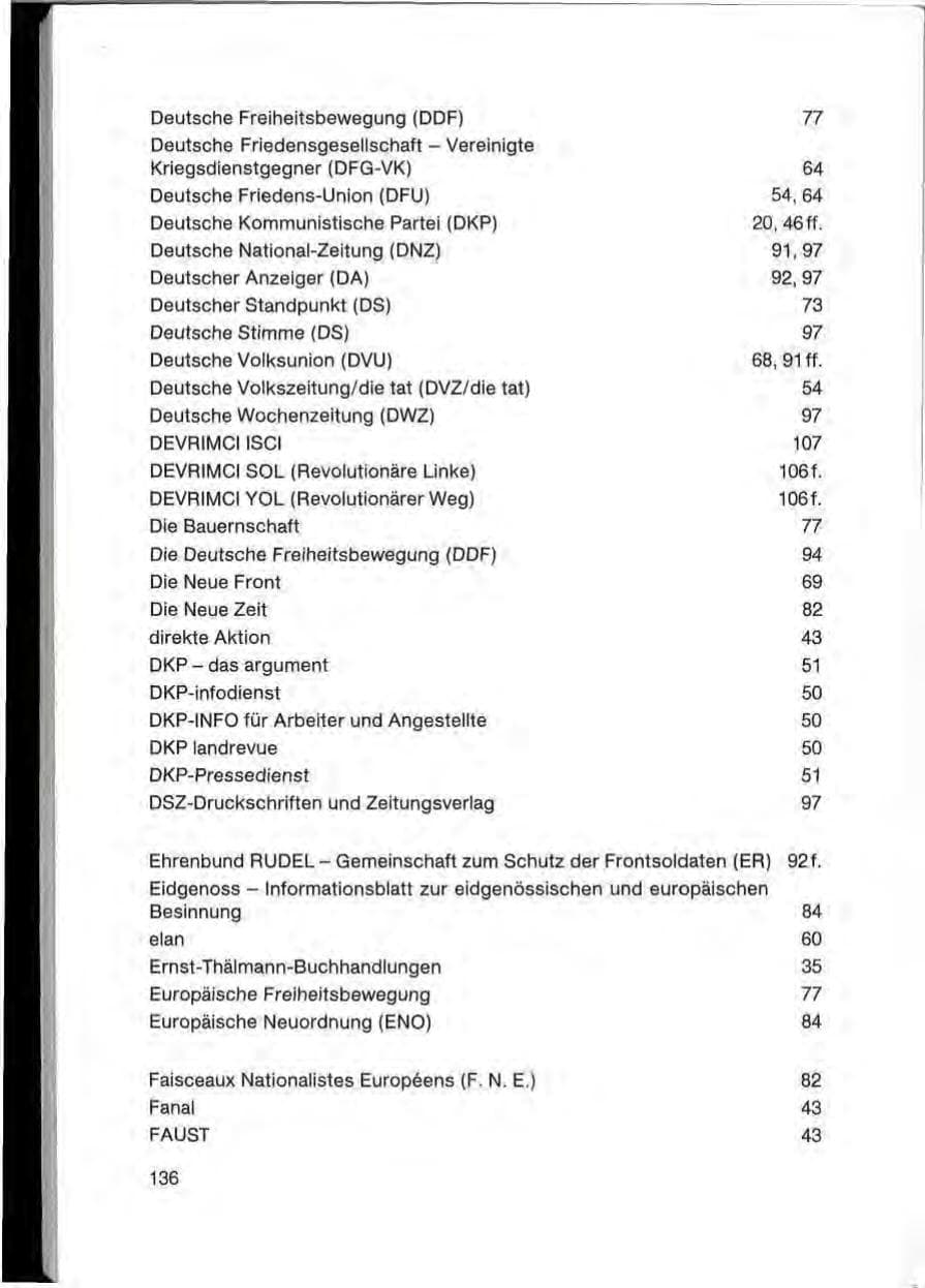 Seite 138 des Verfassungsschutzbericht 1985 Baden-Württemberg