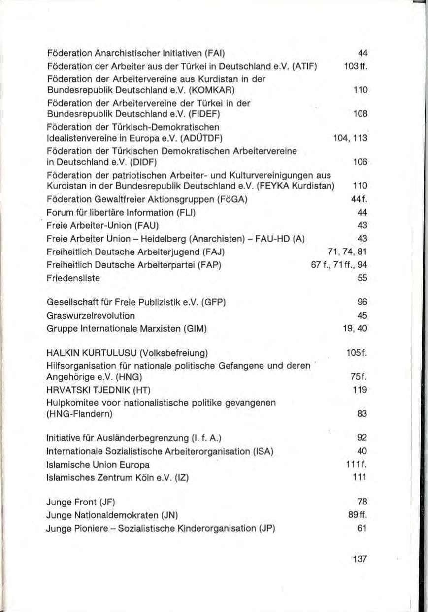 Seite 139 des Verfassungsschutzbericht 1985 Baden-Württemberg