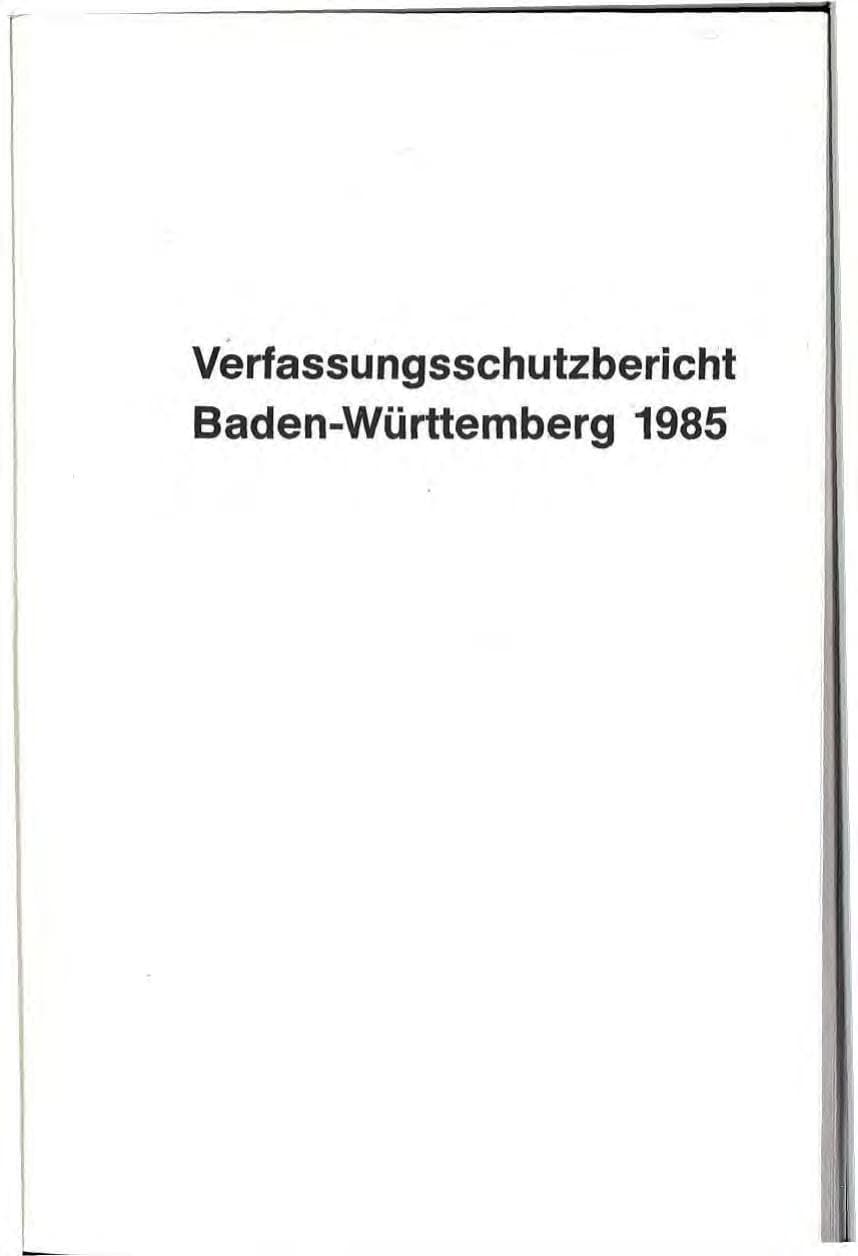 Seite 3 des Verfassungsschutzbericht 1985 Baden-Württemberg