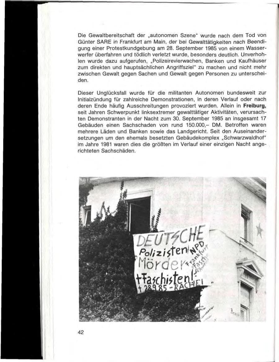 Seite 44 des Verfassungsschutzbericht 1985 Baden-Württemberg