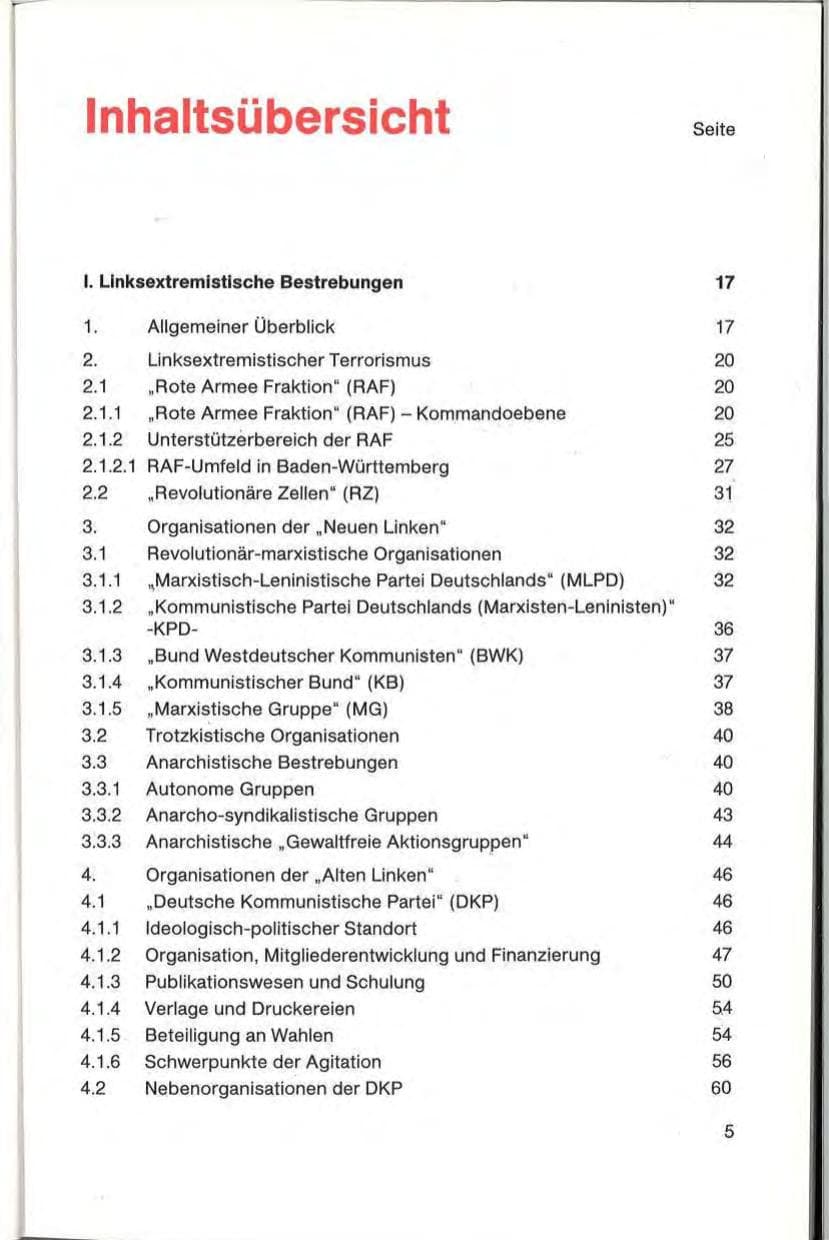 Seite 7 des Verfassungsschutzbericht 1985 Baden-Württemberg