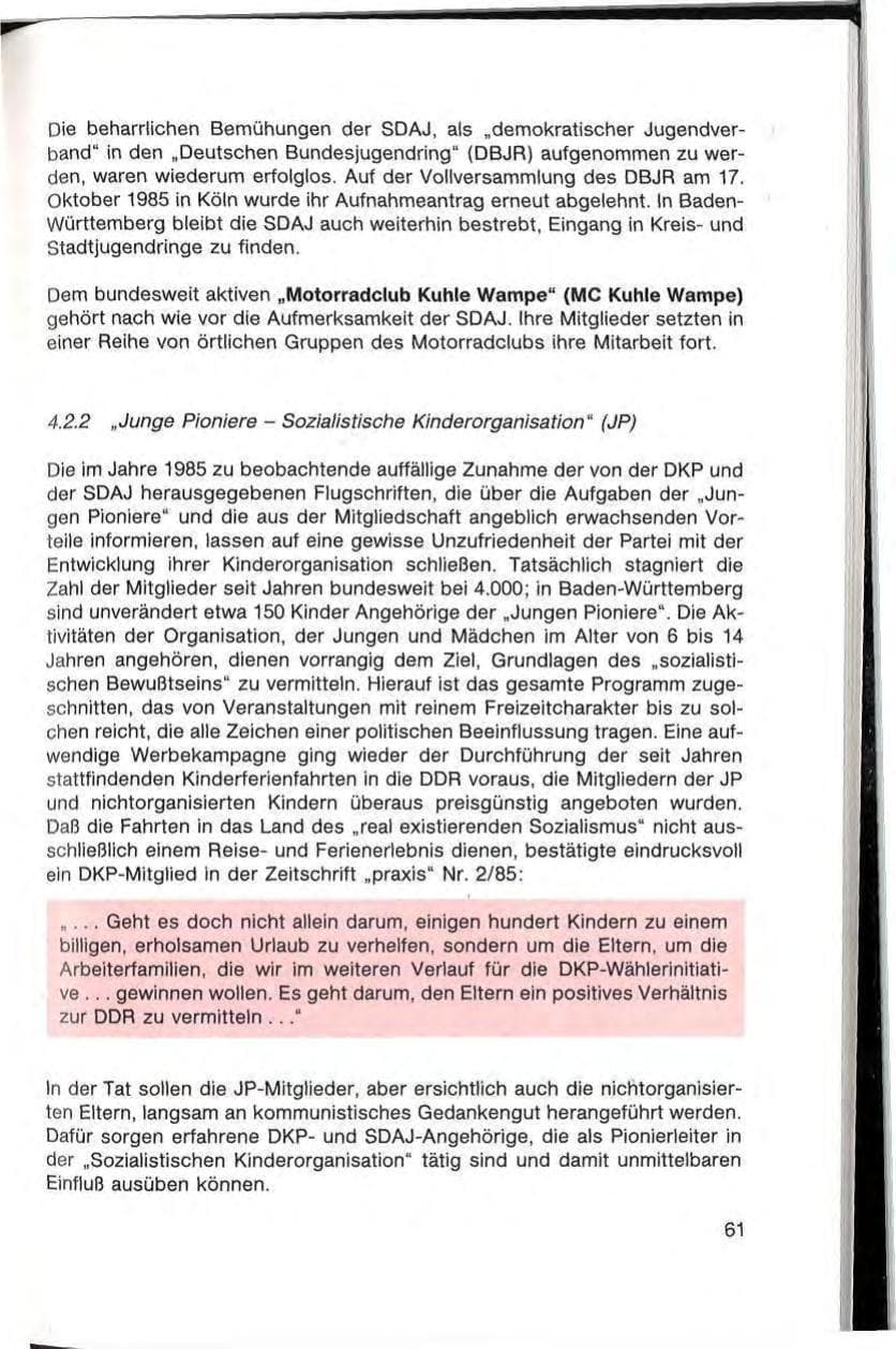 Seite 63 des Verfassungsschutzbericht 1985 Baden-Württemberg