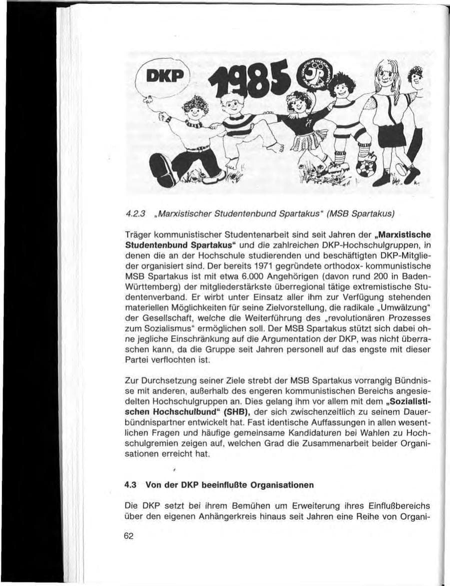 Seite 64 des Verfassungsschutzbericht 1985 Baden-Württemberg
