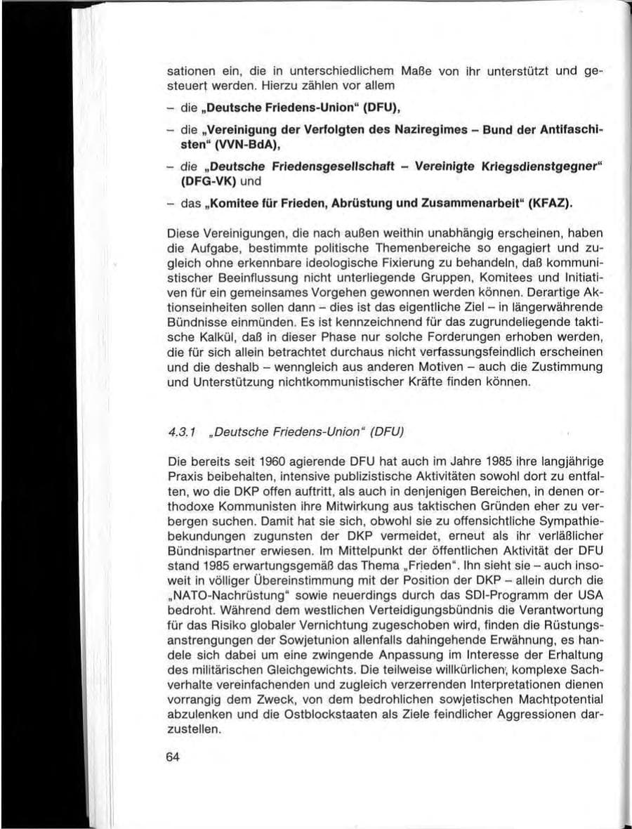 Seite 66 des Verfassungsschutzbericht 1985 Baden-Württemberg
