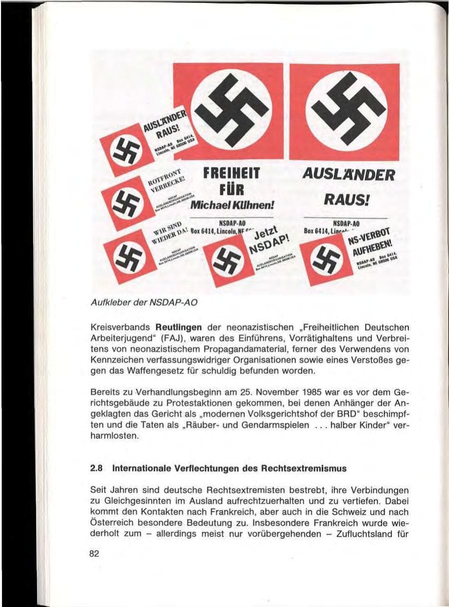 Seite 84 des Verfassungsschutzbericht 1985 Baden-Württemberg