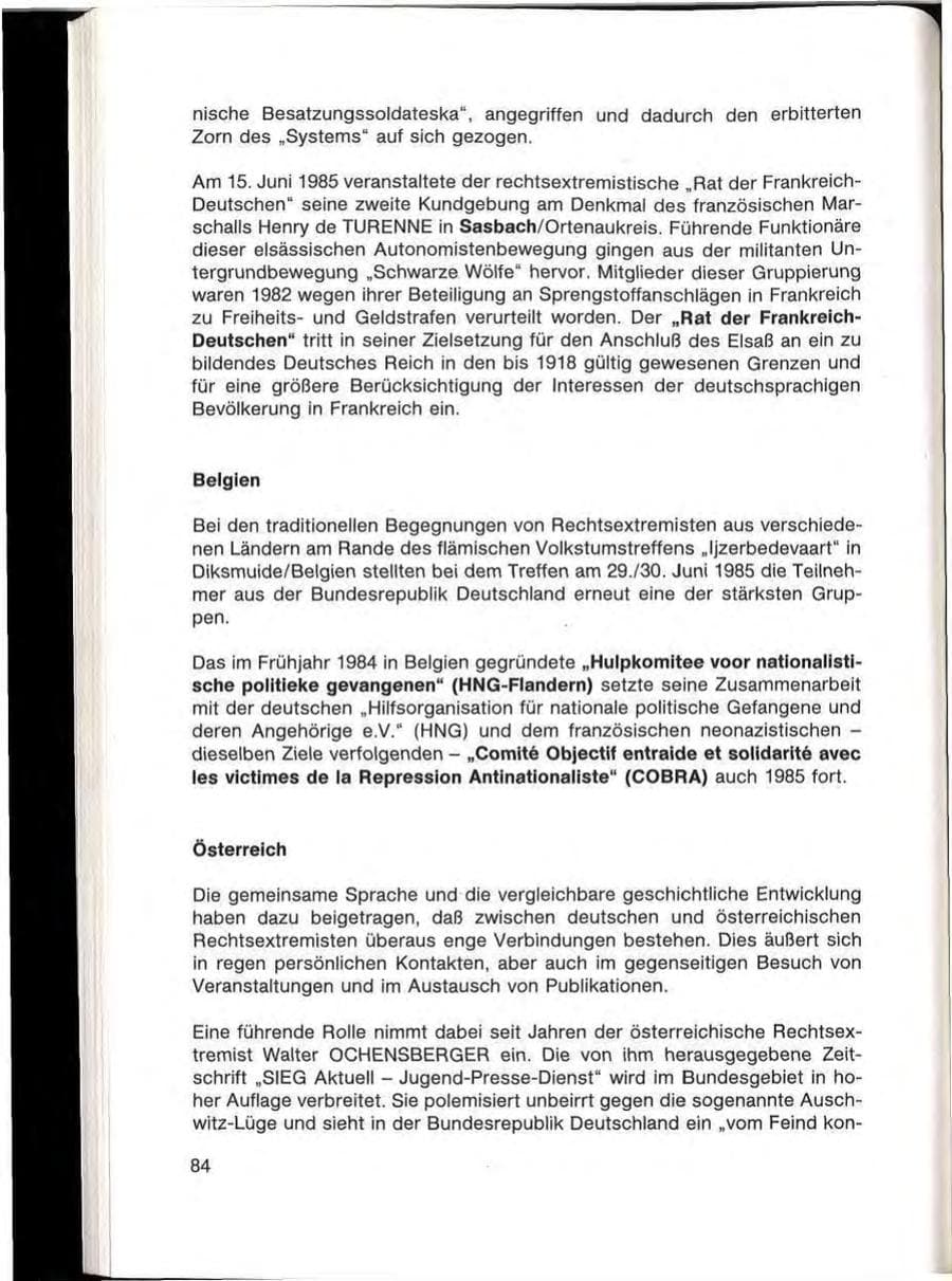 Seite 86 des Verfassungsschutzbericht 1985 Baden-Württemberg