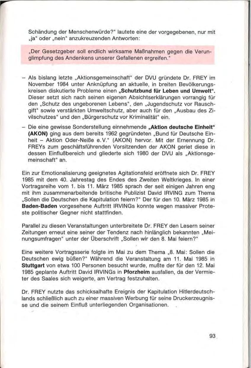 Seite 95 des Verfassungsschutzbericht 1985 Baden-Württemberg