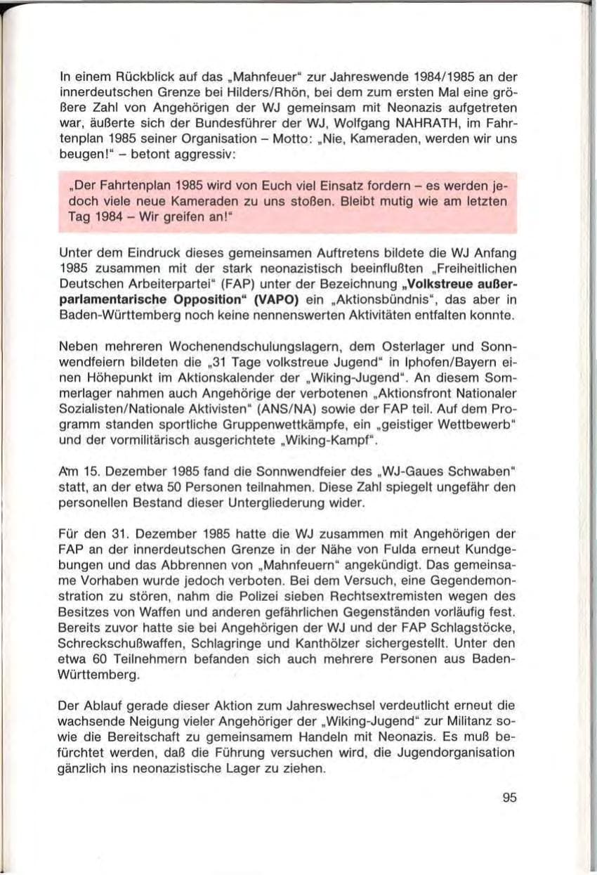 Seite 97 des Verfassungsschutzbericht 1985 Baden-Württemberg