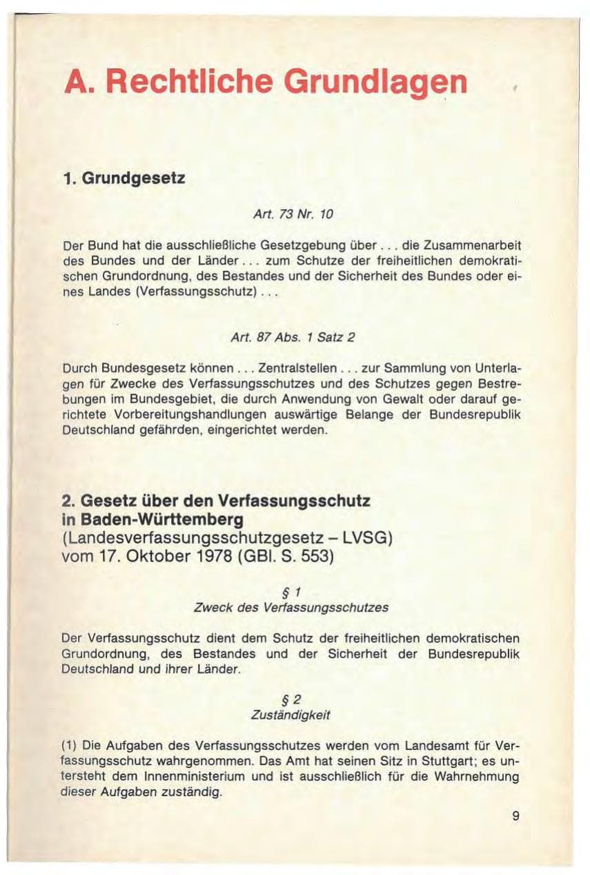 Seite 11 des Verfassungsschutzbericht 1986 Baden-Württemberg
