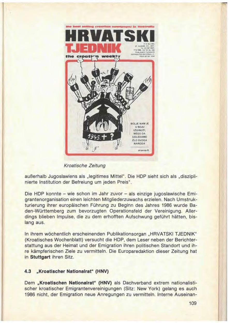Seite 111 des Verfassungsschutzbericht 1986 Baden-Württemberg