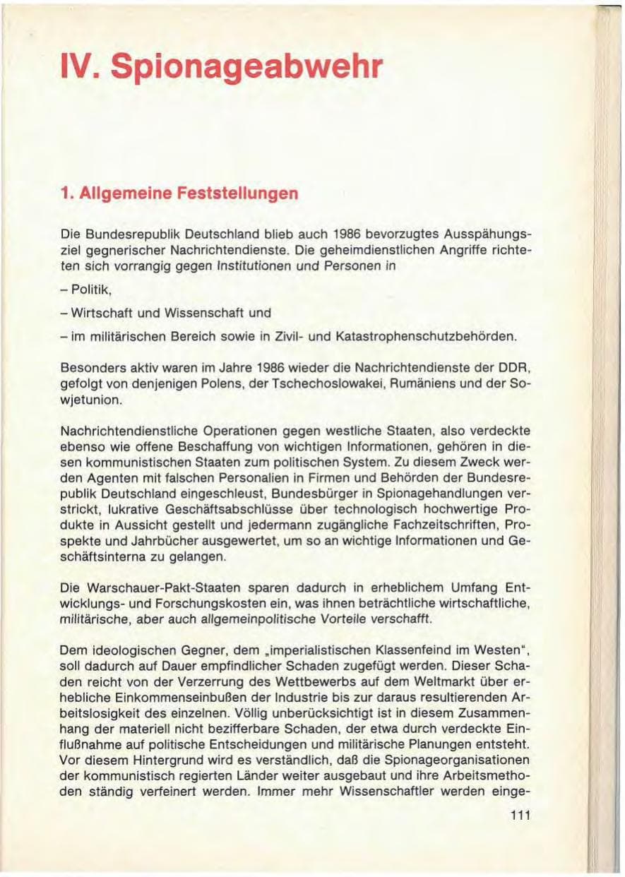 Seite 113 des Verfassungsschutzbericht 1986 Baden-Württemberg