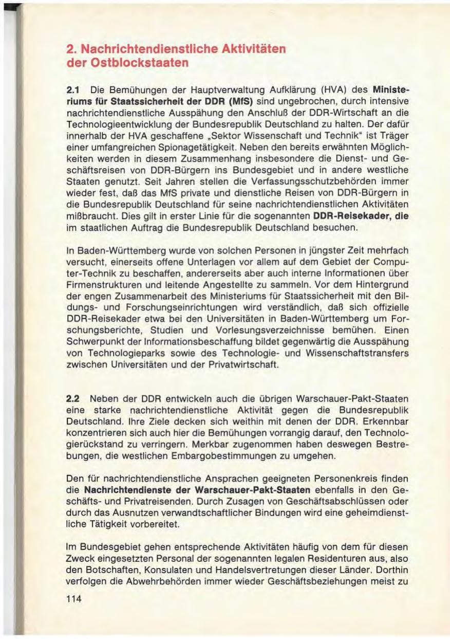 Seite 116 des Verfassungsschutzbericht 1986 Baden-Württemberg