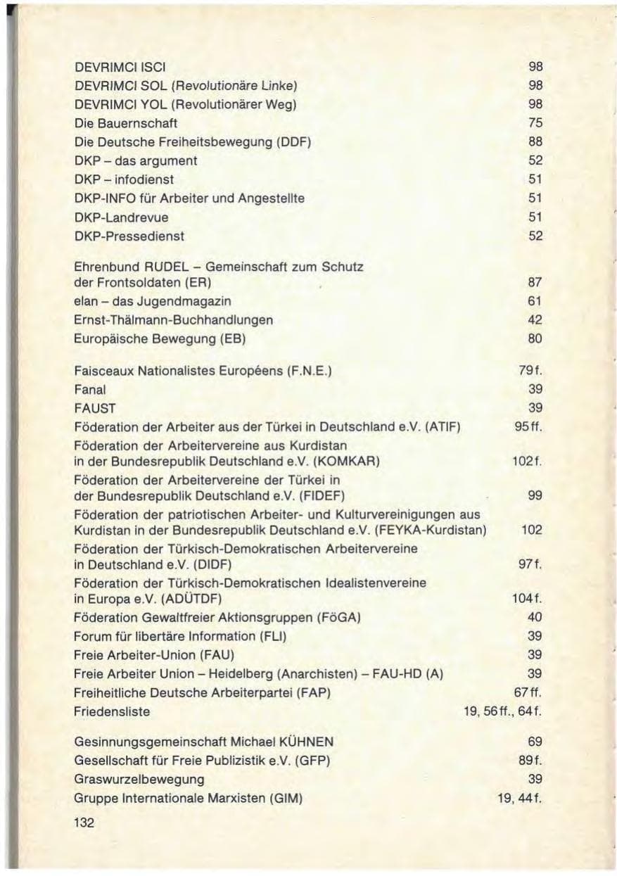 Seite 134 des Verfassungsschutzbericht 1986 Baden-Württemberg