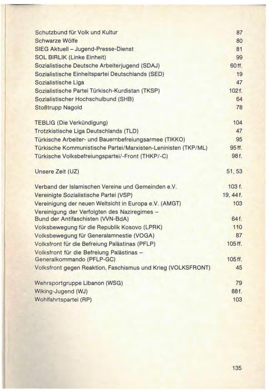 Seite 137 des Verfassungsschutzbericht 1986 Baden-Württemberg