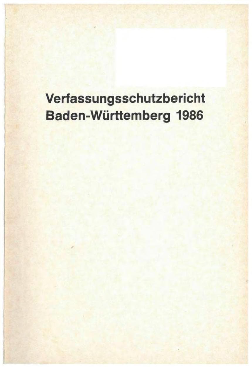 Seite 3 des Verfassungsschutzbericht 1986 Baden-Württemberg