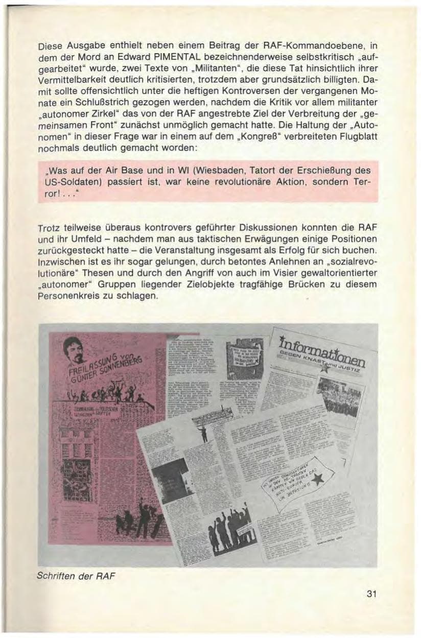 Seite 33 des Verfassungsschutzbericht 1986 Baden-Württemberg