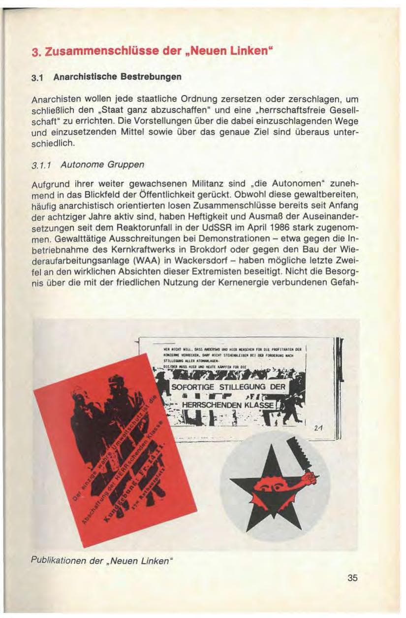 Seite 37 des Verfassungsschutzbericht 1986 Baden-Württemberg