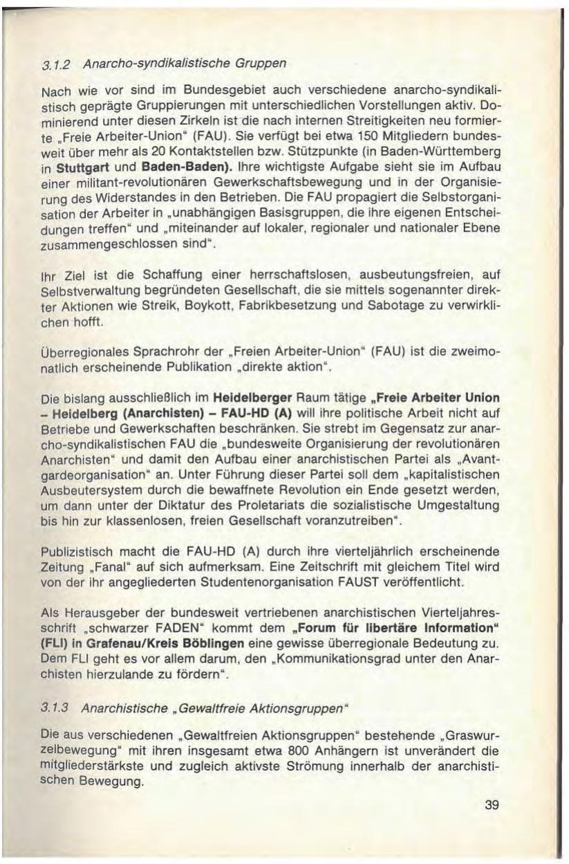 Seite 41 des Verfassungsschutzbericht 1986 Baden-Württemberg
