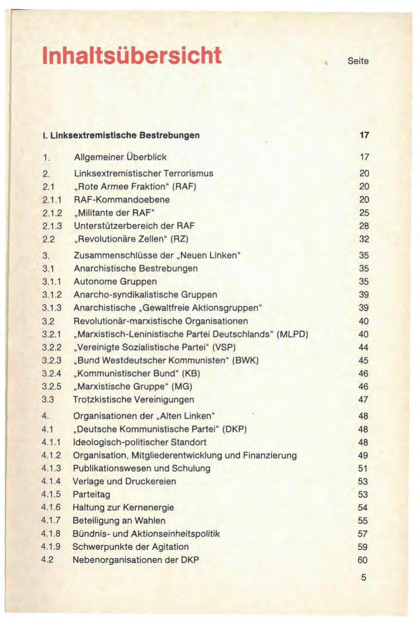 Seite 7 des Verfassungsschutzbericht 1986 Baden-Württemberg