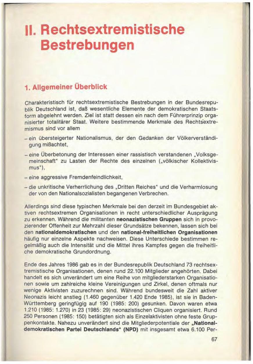 Seite 69 des Verfassungsschutzbericht 1986 Baden-Württemberg