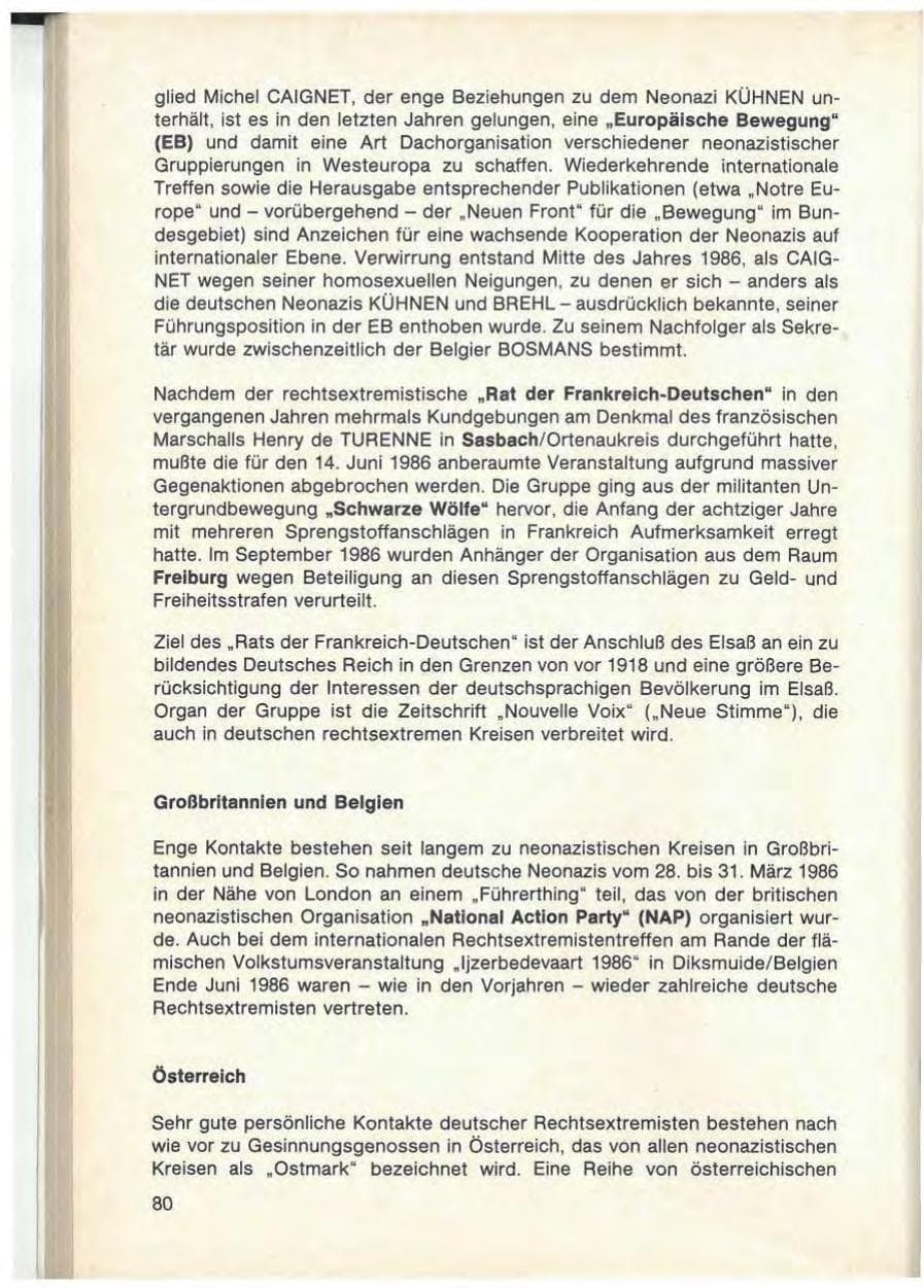 Seite 82 des Verfassungsschutzbericht 1986 Baden-Württemberg