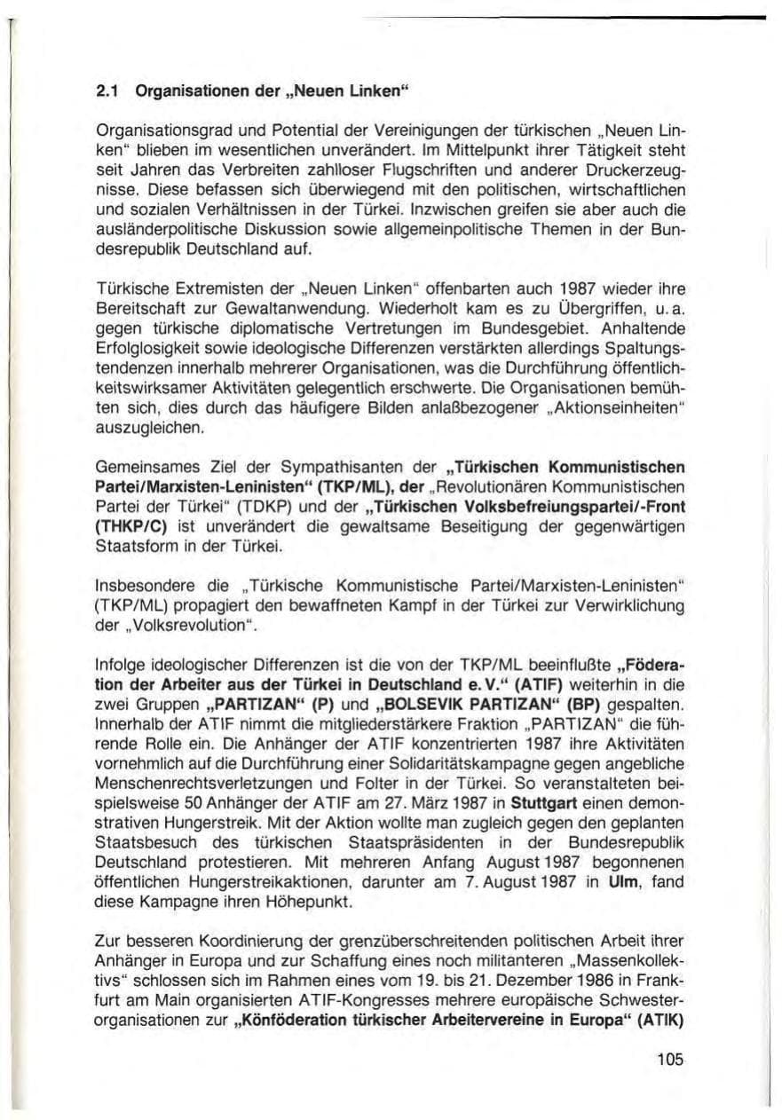 Seite 107 des Verfassungsschutzbericht 1987 Baden-Württemberg