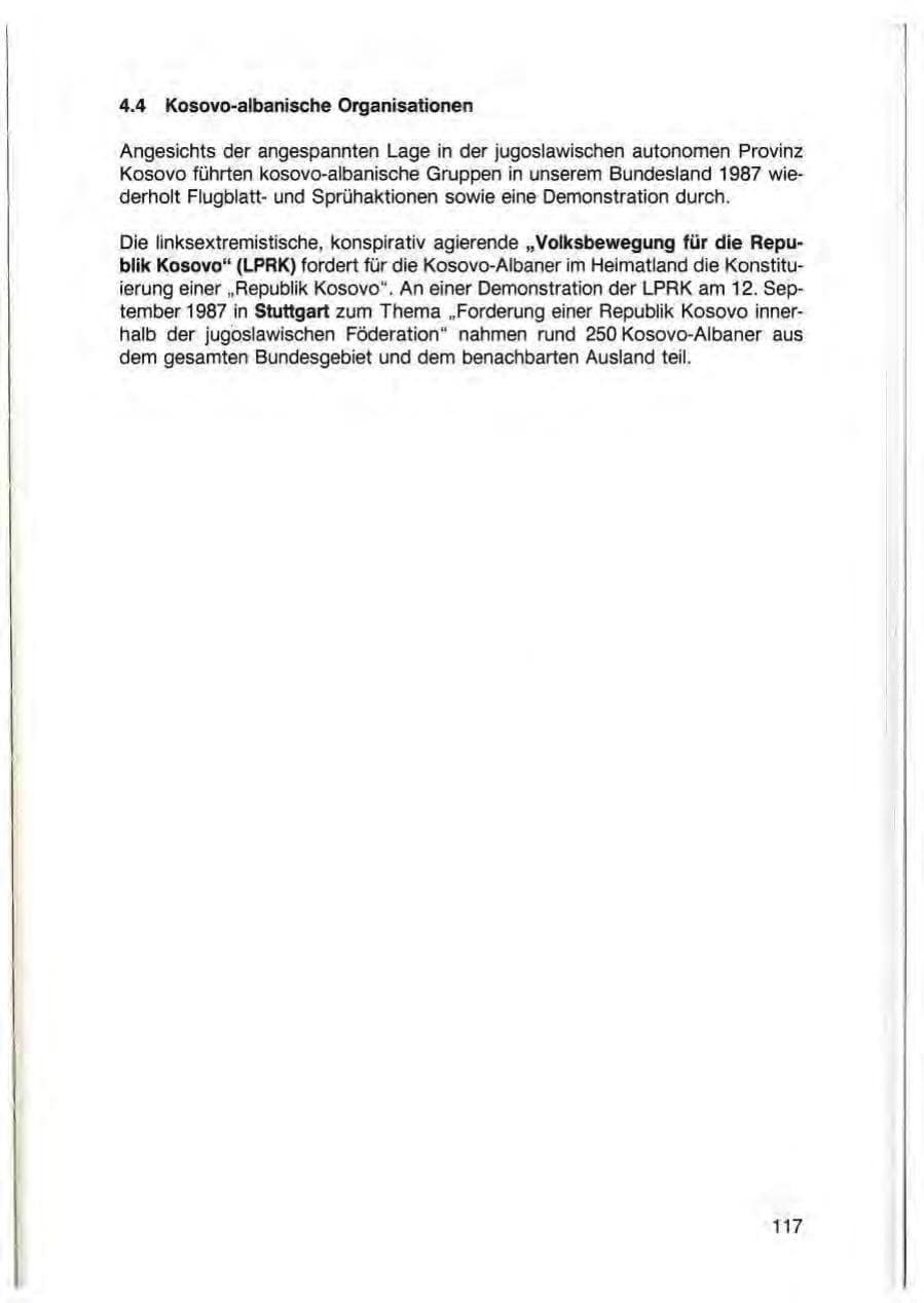 Seite 119 des Verfassungsschutzbericht 1987 Baden-Württemberg