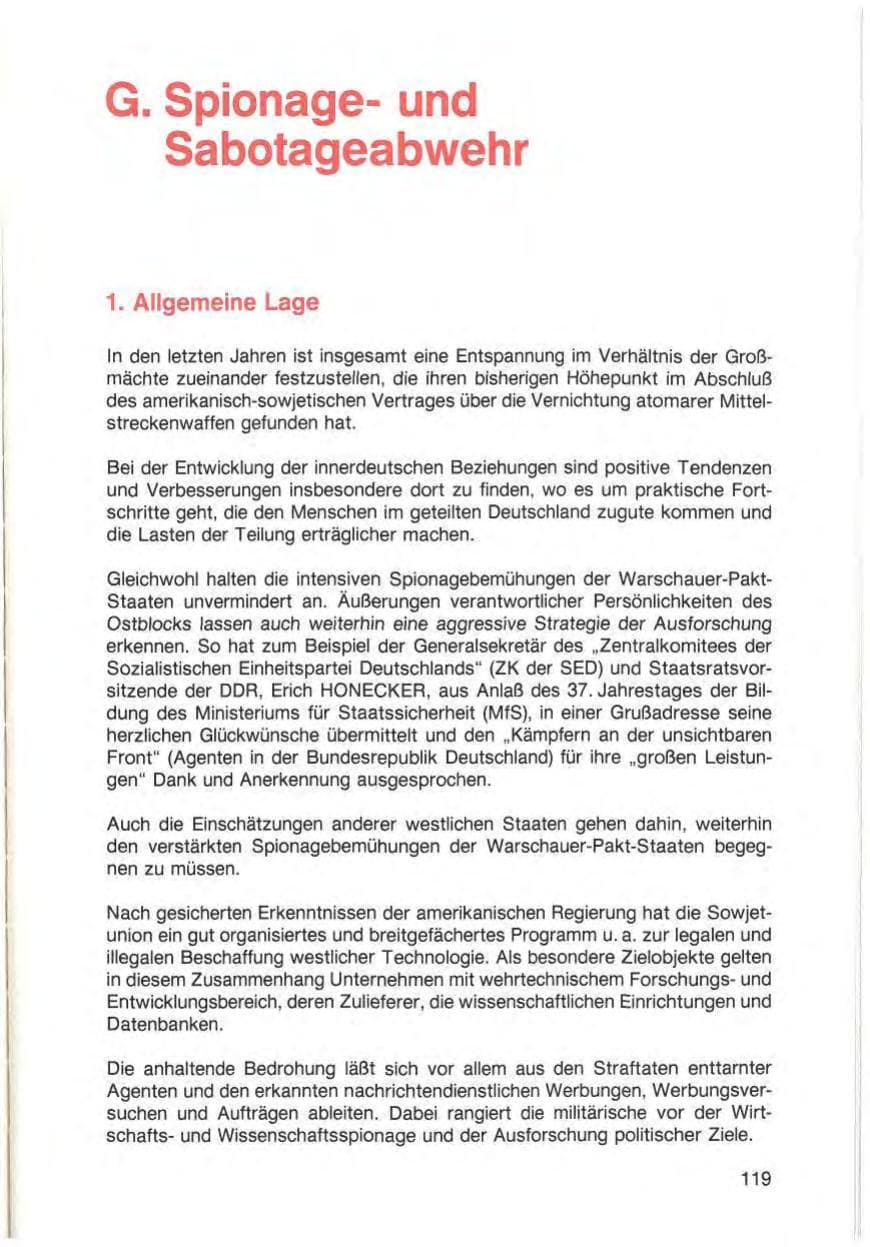 Seite 121 des Verfassungsschutzbericht 1987 Baden-Württemberg